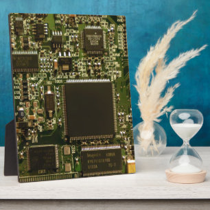 Macro Green Circuit Board PCB Photo Plaque