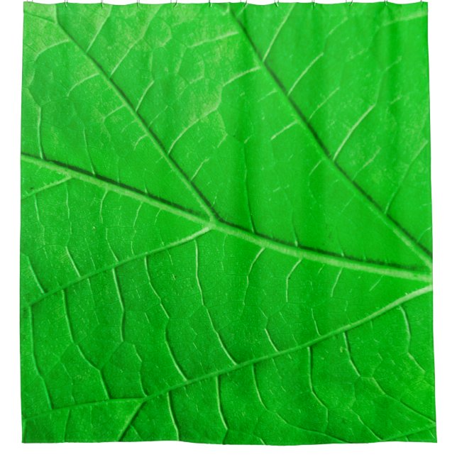 Macro green leaf ecology plant background shower curtain (Front)