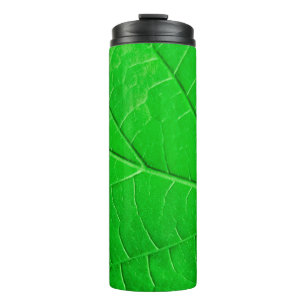 Macro green leaf ecology plant background thermal tumbler