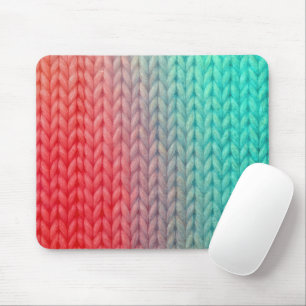 Macro Knitted Stitches in Gradient Colors Mouse Pad