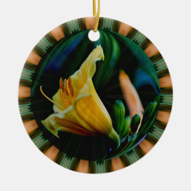 Macro Lily Flower Art Ornament (Front)