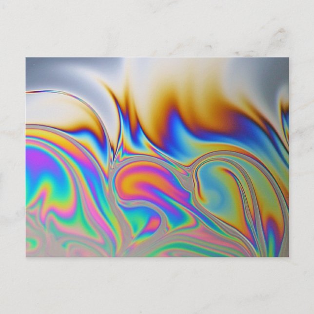 Macro photo of a soap bubble postcard (Front)