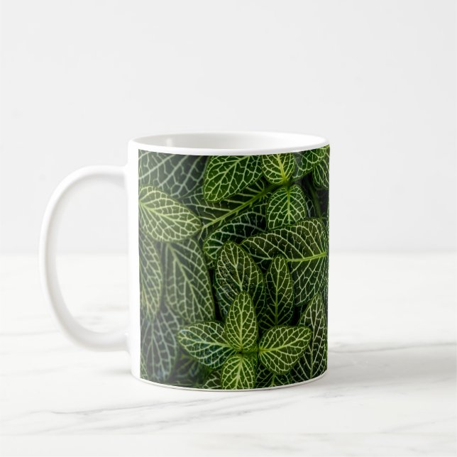 MACRO PHOTO OF GREEN-LEAFED PLANTS COFFEE MUG (Left)