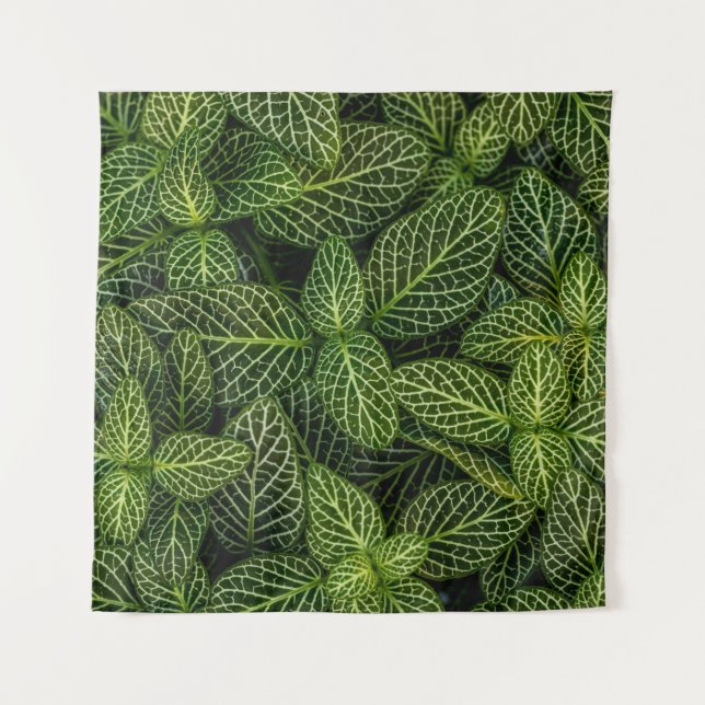 Macro photo of green-leafed plants tapestry (Front)