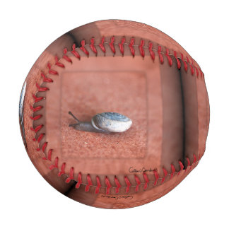 Macro Photograph of Snail on Terracotta Baseball