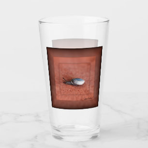 Macro Photograph of Snail on Terracotta Glass