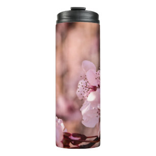 MACRO PHOTOGRAPHY OF BLOOMING PINK CHERRY BLOSSOMS THERMAL TUMBLER