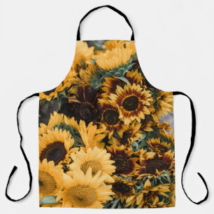 MACRO PHOTOGRAPHY OF YELLOW SUNFLOWERS APRON