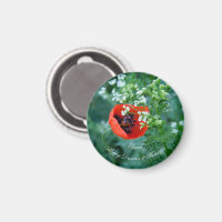 Macro Red Poppy Photo | Custom Name Floral Magnet