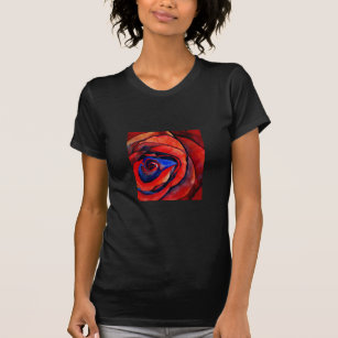 Macro red rose abstract art painting T-Shirt