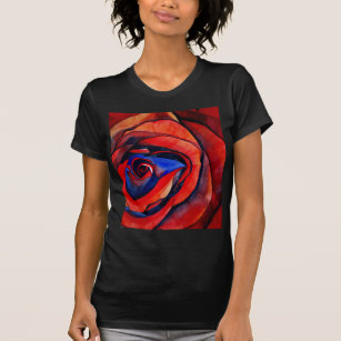Macro red rose abstract art painting T-Shirt