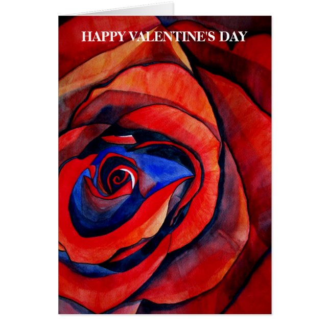 Macro red rose art Valentine's Day card (Front)