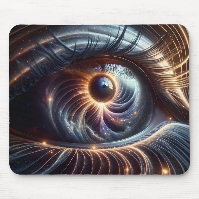 Macro Shot of Eye Space Galaxy Digital  Mouse Pad (Front)