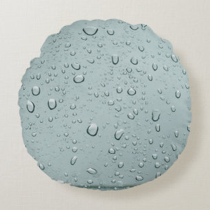 Macro shot of water drops round cushion