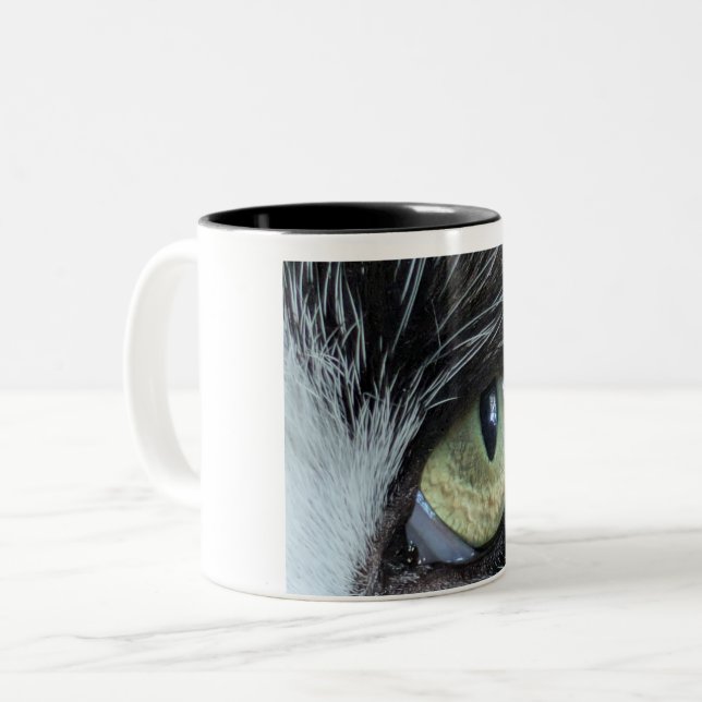 Macro Tuxedo Cat's Eye Mug (Front Left)