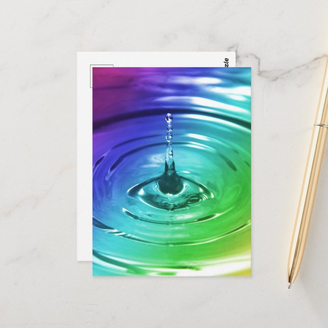 Macro water drop postcard (Front/Back In Situ)