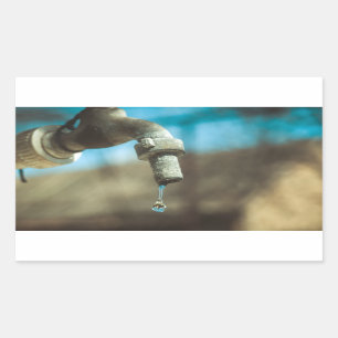 Macro water drop rectangular sticker