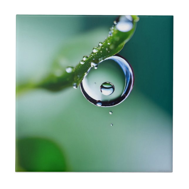 Macro water drops ceramic tile (Front)