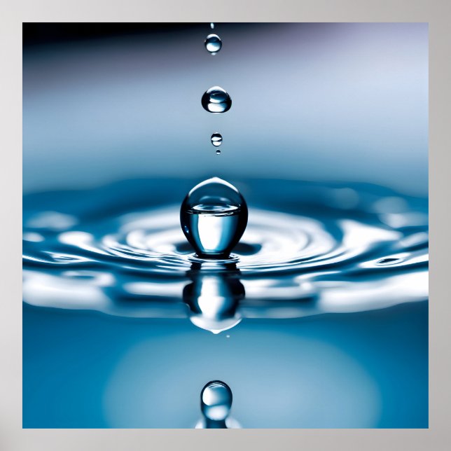Macro water drops poster (Front)