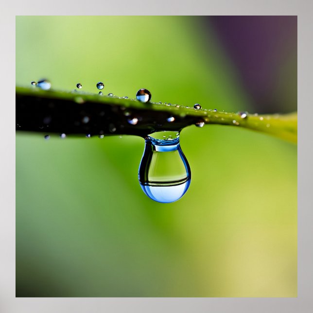Macro water drops poster (Front)
