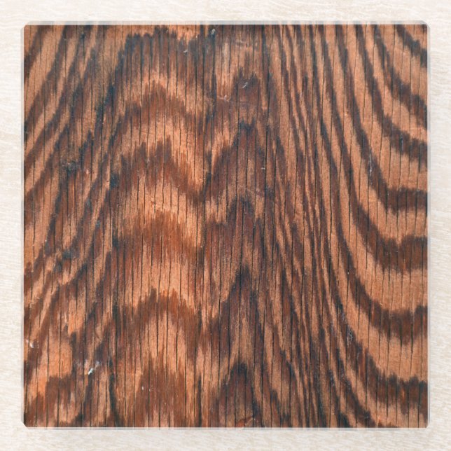 macro wood grain glass coaster (Front)