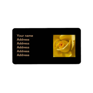 Macro Yellow Rose Label