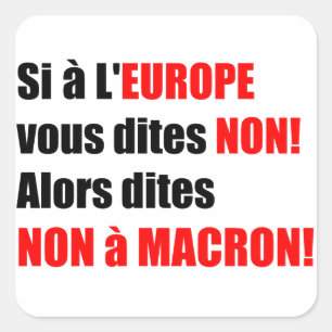 MACRON = Mondialisation Square Sticker