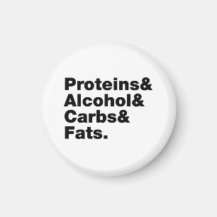 Macronutrients. Proteins & Alcohol & Carbs & Fats. Magnet