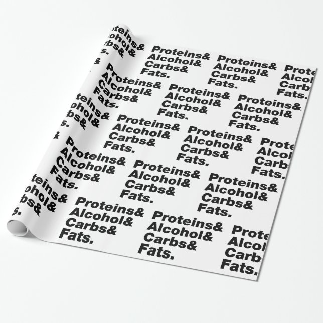 Macronutrients. Proteins & Alcohol & Carbs & Fats. Wrapping Paper (Unrolled)