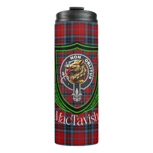 MacTavish Scottish Clan Tartan & Crest Thermal Tumbler