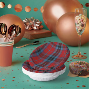 MacTavish Tartan Red and Blue Plaid Paper Plate