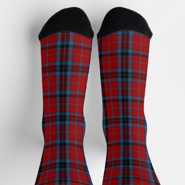 MacTavish Tartan Red and Blue Plaid Socks (Top)