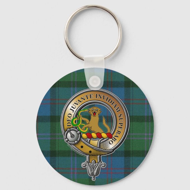 MacThomas Tartan & Badge Key Ring (Front)