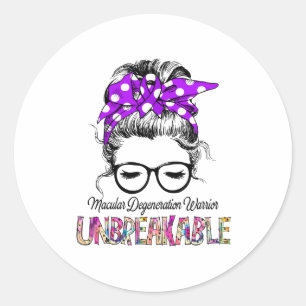 Macular Degeneration Awareness Ribbon Support Gift Classic Round Sticker