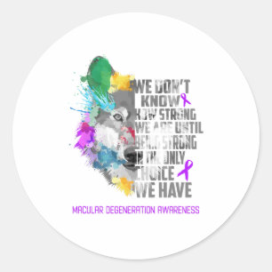 Macular Degeneration Awareness Ribbon Support Gift Classic Round Sticker