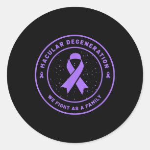 Macular Degeneration Ribbon Awareness Family Suppo Classic Round Sticker