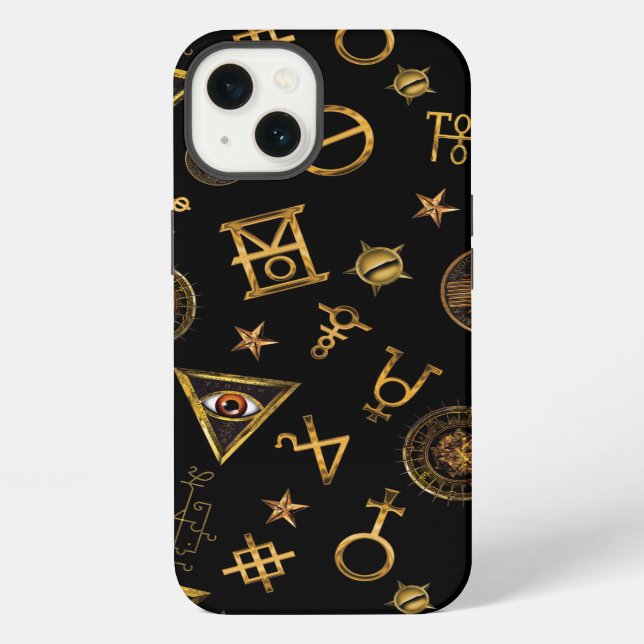 MACUSA™ Magic Symbols And Crests Pattern iPhone Case (Back)
