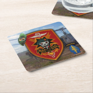 MACVSOG 5th Special Forces Group Green Berets Square Paper Coaster