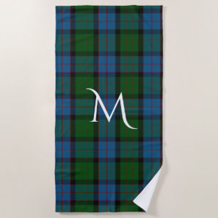 MacWilliam Clan Tartan Plaid Monogram Beach Towel
