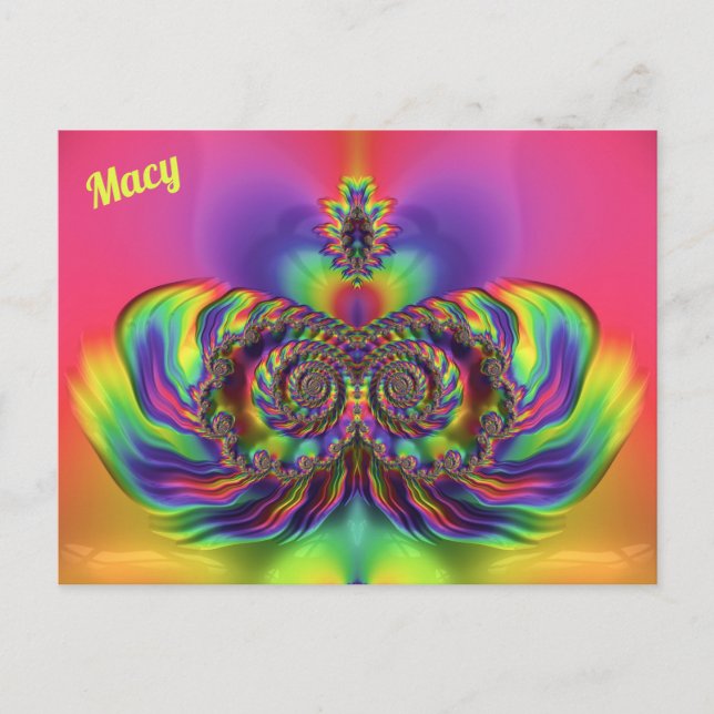 MACY ~ 3D Design Pattern ~ Multi Colours  Postcard (Front)