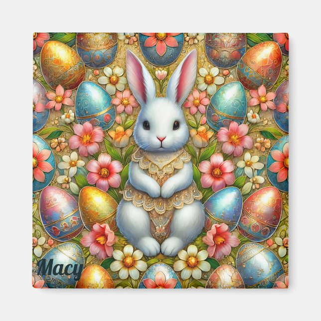 MACY ~ Easter Bunny and Eggs ~  Magnet (Front)