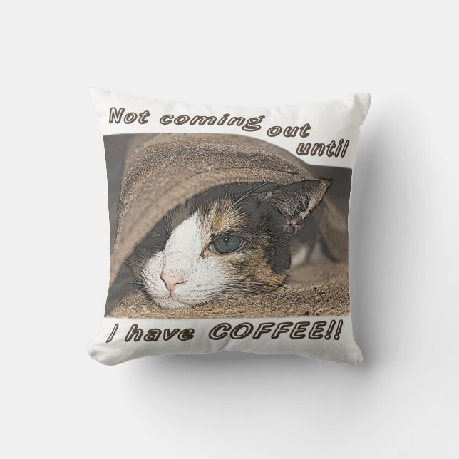 Macy Wants Coffee Too Cushion (Front)