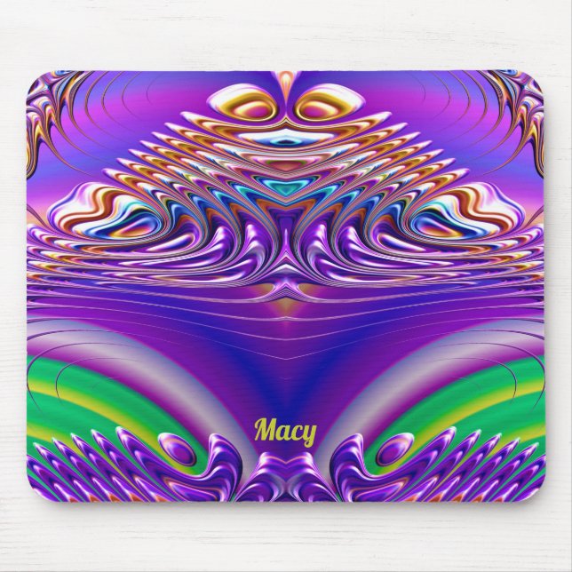 MACY ~ Zany Green, Blue, Yellow and Purple Mouse Pad (Front)