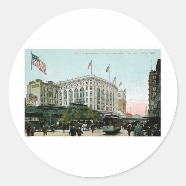 Macy's Department Store, New York Classic Round Sticker (Front)