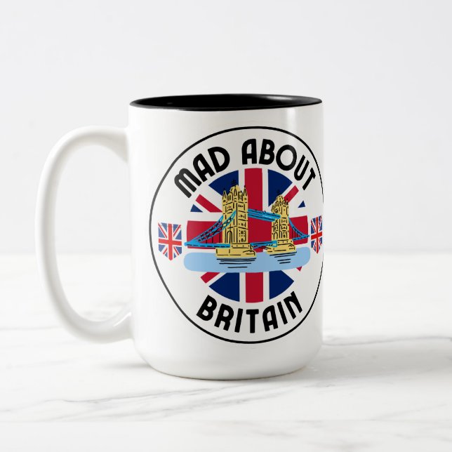 Mad About Britain Tower Bridge Two-Tone Coffee Mug (Left)