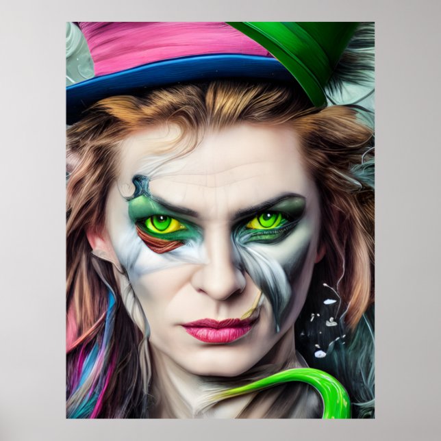 Mad AI Generated Hatter Alice Themed Poster (Front)