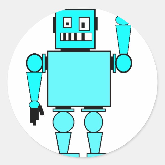 mad bad robot classic round sticker (Front)