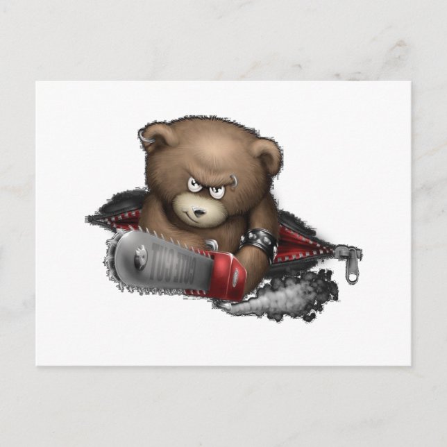 Mad Bear Chainsaw Postcard (Front)