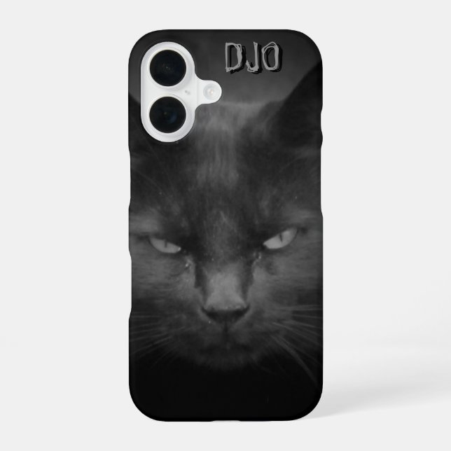 Mad Black Cat iPhone 16 Case (Back)
