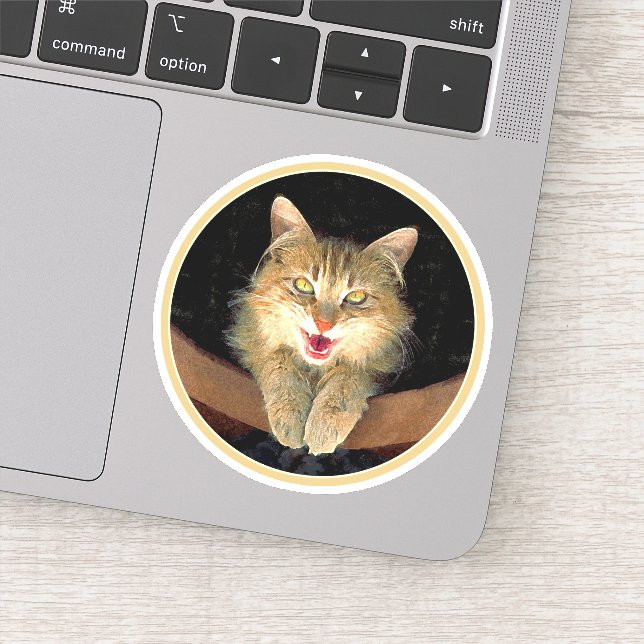 Mad Cat Painting - Cute Original Cat Art (Detail)